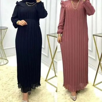 2023 הרמדאן המוסלמי לבוש צנוע לנשים אלגנטי ערבית נשי דובאי Abaya עיד האסלאמית פנס שרוולים ארוכים החלוק טורקיה בגדים