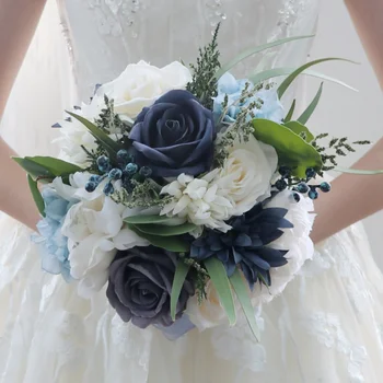 Artifical רוז פרחים לחתונה זרי כלה נישואין אביזרים מחזיק זר קסם Memoria