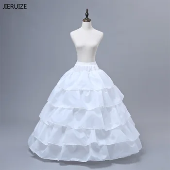 JIERUIZE משלוח חינם 4 חישוקים 5 שכבות החתונה התחתונית כדור שמלת קרינולינה להחליק Underskirt הטקס על שמלת החתונה.