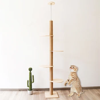 Moden אופנה עץ עץ טיפוס מגדלי רהיטים חיית המחמד מגרדת בית לחתולים