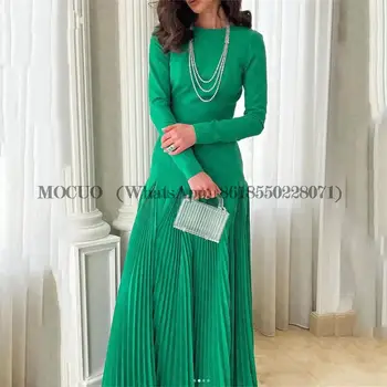 ירוק או צוואר ארוך רשמי שמלות ערב מלא שרוולים מותאמים אישית ערבית הגברת דובאי רשמית אירוע אירוע ערב המפלגה שמלת 2023