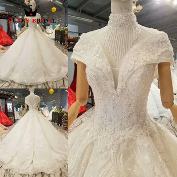מדגם אמיתי 2021 Vestido De Noiva בהזמנה אישית קו שמלת כלה וינטאג', שמלות חתונה מלכה כלה החלוק דה Mariee WD165