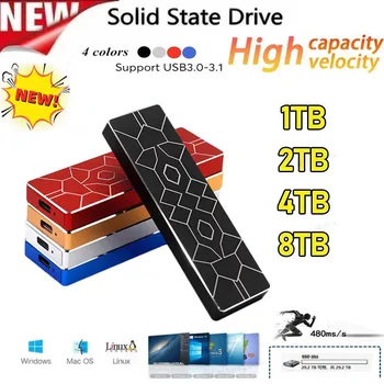 נייד חיצוני SSD מ. 2 סוג-C עבור שולחן העבודה של מחשב נייד SSD פלאש 3.1 חיצוני קשיח 500G 2TB 8 טרה-בתים כונן SSD דיסק קשיח במהירות גבוהה