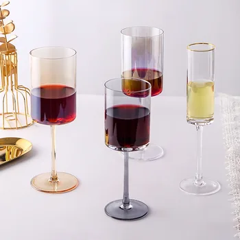 רומנטי צרפתי קריסטל זכוכית, גבוה, כוס שמפנייה, יין אדום כוס יין זכוכית, זכוכית ישר