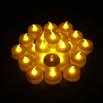 12/24Pcs Flameless Led תה אור נרות סוללה המופעלות נר עמוד הבית חתונה, מסיבת יום הולדת קישוט רומנטי