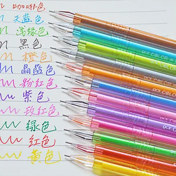 12Pcs/חבילה חמוד צבעוני דיימונד צבע ג ' ל עטים מילויים יצירתיים מתנה ציוד לבית הספר ב-12 סוכריות בצבעים רולר בול עט מילוי