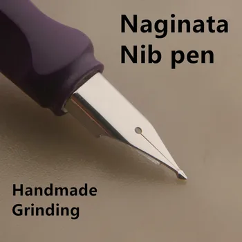 1pc Naginata עט נובע מט סגולה בעבודת יד שחיקה החוד נייר משרדי, ציוד לביה 