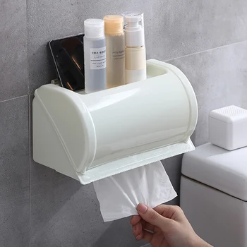1PC מחזיק נייר מתלה מגבת אחסון ב-4 צבעים המכיל רקמות תיבת גליל נייר מקרה אביזרי אמבטיה ביתיים מדף