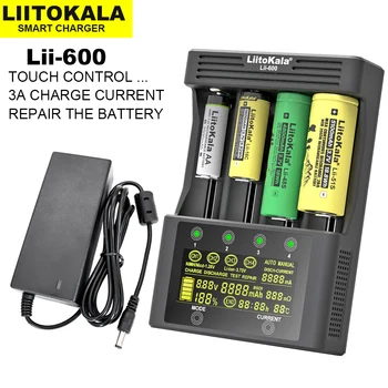 2021 חדש LiitoKala אני-600 מטען סוללות עבור Li-ion 3.7 V, NiMH 1.2 V סוללה מתאים 18650 26650 21700 26700 AA AAA