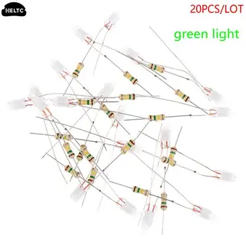20Pcs ירוק מחוון אור ניאון סימן F4 Neonlight עם הנגד 4*10mm זוהר מנורה אביזרים