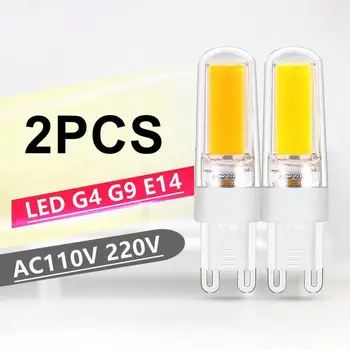 2PCS G4 G9 Bulb E14 LED ניתן לעמעום 6W 220V 110V Lampadas COB LED מנורת אור Bombillas לוז חמים מגניב WhiteReplace 60W מנורת הלוגן