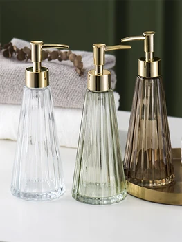 300ML בקבוקי זכוכית עיצוב ייחודי סבון נוזלי מכונת ג ' ל מקלחת איפור בקבוק שמפו יד Sanitzer מחזיק את חדר האמבטיה