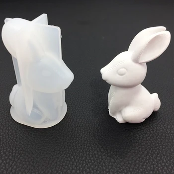 3D ארנב תבניות, שרף אפוקסי, סיליקון, תבניות דקורטיביים ארנב להבין את הליהוק לחג הפסחא קישוט ילדים קישוט