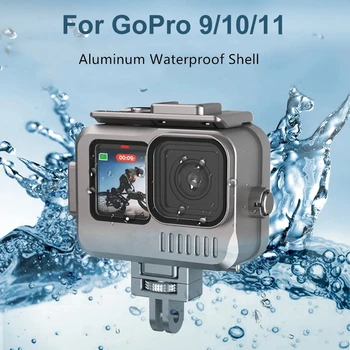 40m סגסוגת אלומיניום עמיד למים Shell Case for GoPro 11/10/9 פעולה אביזרים למצלמה מתחת למים ולוג הרחבת כיסוי מגן