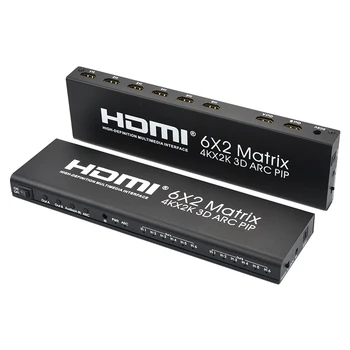 4K@30Hz 6x2 HDMI מטריקס SPDIF קשת פיפ תפקוד וידאו HDMI החלפת מפצל אודיו 5.1 ערוצים 4Kx2K Audio Extractor עבור מחשב נייד
