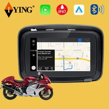 5 אינץ ' נייד GPS ניווט אופנוע עמיד למים Carplay תצוגה אופנוע האלחוטי אנדרואיד אוטומטי IPX7 GPS מסך אפל