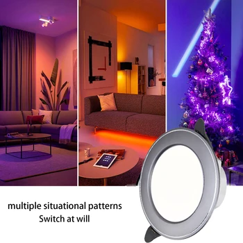 6/10W Downlight LED Smart ספוט שקוע חכם האור מתעמעם מקום תקרה עגול Plafond צבע RGB חכם הנורה מנורת
