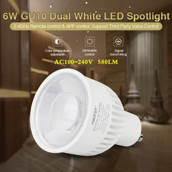 6W GU10 Dual LED לבן אור הזרקורים 220V בקרה אלחוטית חכמה מתכווננת, בהירות הנורה;2.4 G Wifi בקרת יישום צריך להתאים WL-Box1