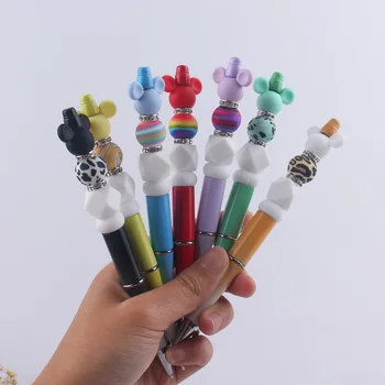70Pcs DIY חרוזים עטים כדוריים גבוה מראה קריקטורה בעלי חיים חרוז סיליקון צבע העט פלסטיק רב-תפקודית עט כדורי