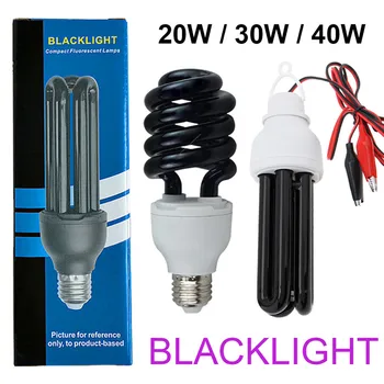 Blacklight מנורת UV 20W 30W 40W אולטרה סגול מנורות חיסכון באנרגיה UVA נורות אורות שחורים E27 DC 12V/220V יתוש צינור מלכודת אור.