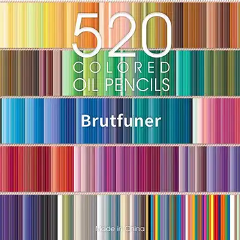 Brutfuner 260/520 צבעים מקצועיים שמן עיפרון צבעוני מעץ רך 260 צבע צבע עיפרון 