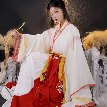 Hanfu נשית בסגנון סיני מסורת רקמה תחפושות קוספליי אבירי אישה WeiJin שושלת הריקוד ללבוש.
