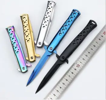 Hongmuhan חדש קיפול להב הסכין קשיות גבוהה להב סכין מחנאות חיצונית נירוסטה להתמודד עם סכינים עם שרוול ניילון