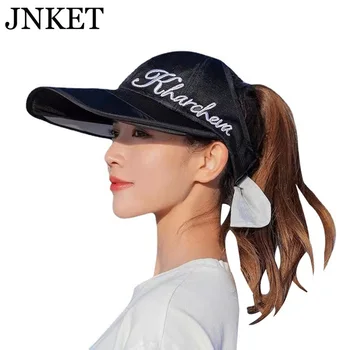 JNKET נשים רחב שוליים מגן שמש כובע ריק כובע קיץ לנשימה Sunhat הגנת UV כובעי נשלף למשוך הרישוי.
