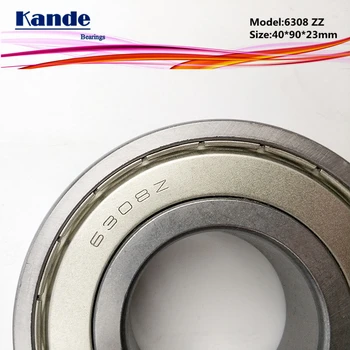 Kande 6308ZZ 2PCS ABEC-5 6308 2Z בשורה אחת Deep Groove מיסב 40x90x23 מ 
