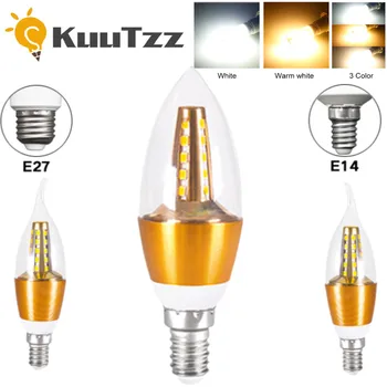 KuuTzz E14 E27 LED נרות נורות 220V הנורה Led מנורת נברשת 5W 7W השינה מנורה קישוט אור חיסכון באנרגיה LED מנורה