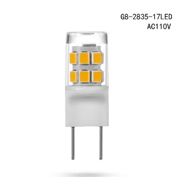 LED-G8 הנורה ניתן לעמעום AC110V 120V 2W תחת אור Cabinet נברשת קריסטל הנורה 3000K 4000K 4500K 6000K מנורת התקרה