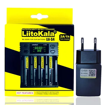 Liitokala אני-S4 LCD 3.7 V 18650 18350 18500 16340 21700 20700B 20700 14500 26650 1.2 V AA AAA NiMH סוללת ליתיום-מטען סוללה