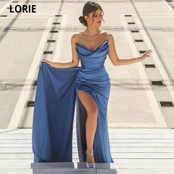 LORIE צד פיצול בתולת ים שמלות לנשף 2022 ללא כתפיות בלי שרוולים אורך רצפת שמלת ערב מסיבת רשמי שמלות Vestidos דה גאלה