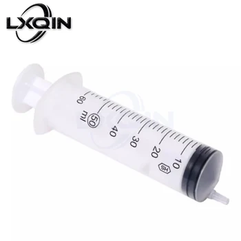 LXQIN דיו מזרקים מפלסטיק, מזרק 50ml עם קרום גומי לניקוי צינור חד פעמי תעשייתי מזרק פלסטיק
