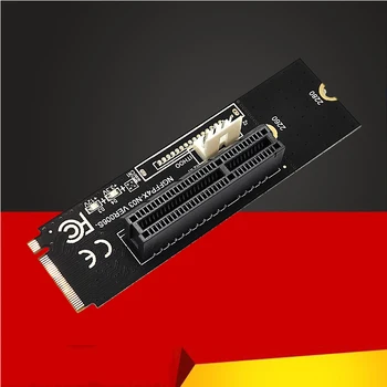 M2 כדי PCIE 4X קמה כרטיס מתאם מ. מפתח 2 מ ' PCIe X4 העברה עם LED מתח מחוון עבור PCI Express X1 כדי 16X קמה כרייה