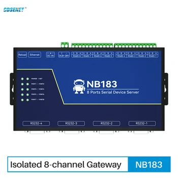 Modbus Gateway RS485/232 ל RJ45 Ethernet שקוף שידור 8 דרך סדרתי שרת CDSENET NB183S TCP UDP MQTT HTTP שמירה