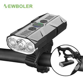 NEWBOLER אור אופניים נטענת USB 1200 לומן MTB אופני פנס LED סופר מבריק, פנס קדמי אורות וחזרה אור אחורי