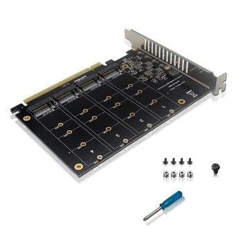 PCIE כדי NVMEx4 מ. 2 מ ' מפתח SSD הרחבה כרטיס PCIE X16 כרטיס Riser אות פיצול מערך כרטיס M. 2 PCIe כרטיס RAID