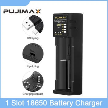 PUJIMAX USB סוללה 18650 מטען עם Lndicator אור תמיכה ידנית הנוכחי התאמה עבור סוללת ליתיום נטענת