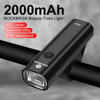 ROCKBROS אור אופניים אטים לגשם USB LED נטענת 2000 מיליאמפר MTB מול מנורת פנס אלומיניום האולטרה פנס אופניים אור