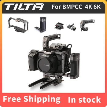 TILTA טה-T01 על BMPCC 4K 6 אלף מלאה מצלמה הכלוב הערכה הבסיסית Tilta אפור ושחור & אפור בצע להתמקד מערכות