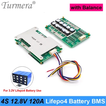 Turmera 4S 12.8 V 120A איזון סוללת Lifepo4 BMS איזון מוגן לוח 3.2 V 100Ah 200Ah 280Ah 320Ah Lifepo4 סוללות להשתמש