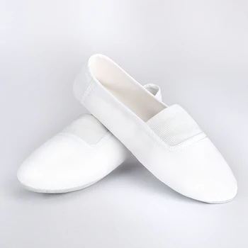 USHINE EU22-45 הפנימי לשדרג לבן בעיצוב תיק שטוח מורה ליוגה כושר התעמלות בלט, נעלי ריקוד לילדים נקבה גבר