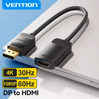 Vention DisplayPort to HDMI Adapter 4K זכר DP ל-HDMI נקבה וידאו ממיר אודיו למחשב נייד מקרן DisplayPort to HDMI
