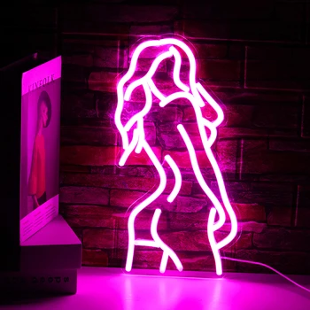 Wanxing בנות LED שלט ניאון אורות הנקבה מודל אקריליק תלייה על קיר הגוף אורות ניאון עבור מסיבת בר מועדון הבית עיצוב חדר השינה של חג המולד