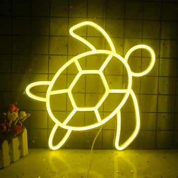 Wanxing חדש ניאון הובילו סימן צב ים עיצוב קיר אמנות אור ניאון USB מופעל מנורות חדר ילדים עיצוב חנות מתנות Xmas