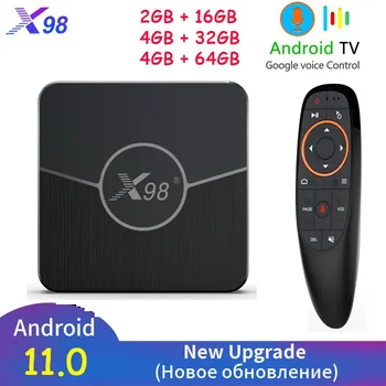 X98 בנוסף Smart TV Box Android 11 Amlogic S905W2 4GB 64/32GB tvbox 5G WIFI 4K ב-Youtube 3D Media Player Set Top Box 2G 16G