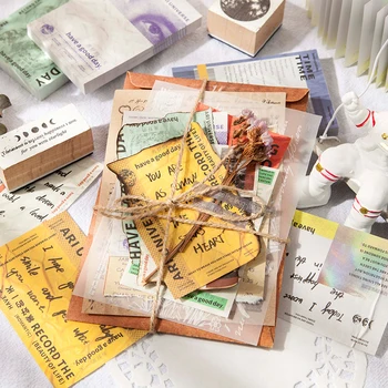 Yoofun 100 דפים וינטג ' ספר זעירים דקורטיביים נייר מלאכה מיני מגזין מתנות זבל יומן אלבום הדבקות ו מגזרת נייר