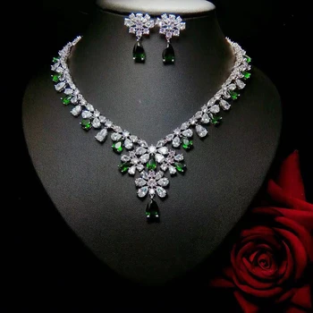 אופנה אופנה AAA CZ תכשיטים מגדיר עבור נשים שרשרת סט Faux פאטאל אביזרי עיצוב גיאומטרי תכשיטים מתנות N-1205