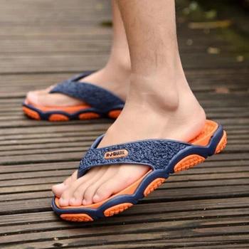 אופנה גברים חוצות נעלי קיץ לנשימה החלקה החוף נעליים שטוחות ללבוש עמיד סנדלים Mens עיסוי כפכפים